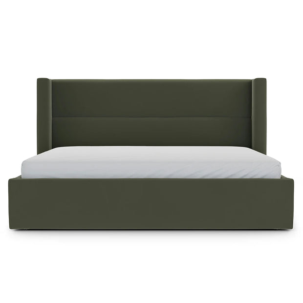 Winged Headboard Upholstered Bed
