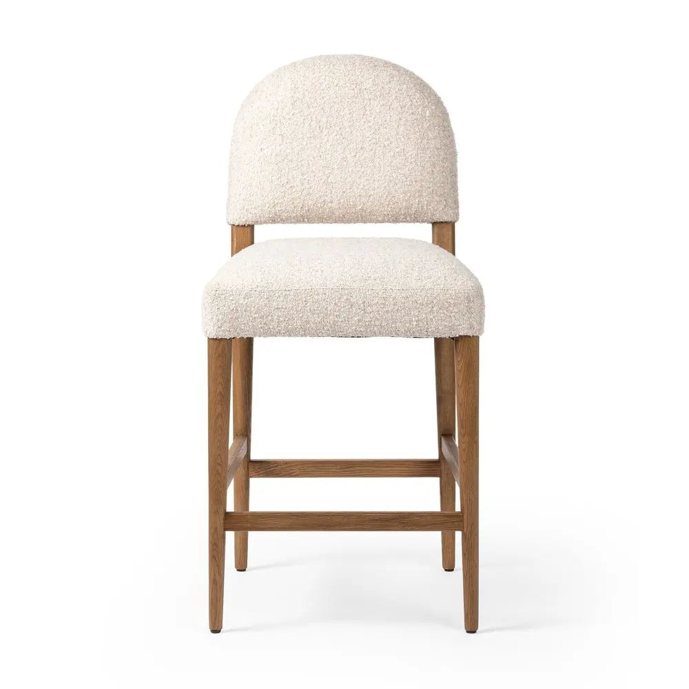 Boucle Dining Chair in Wooden Frame