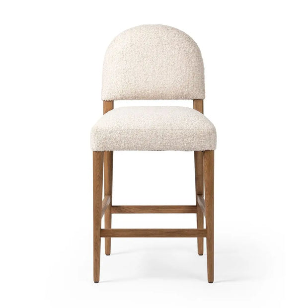 Boucle Dining Chair in Wooden Frame